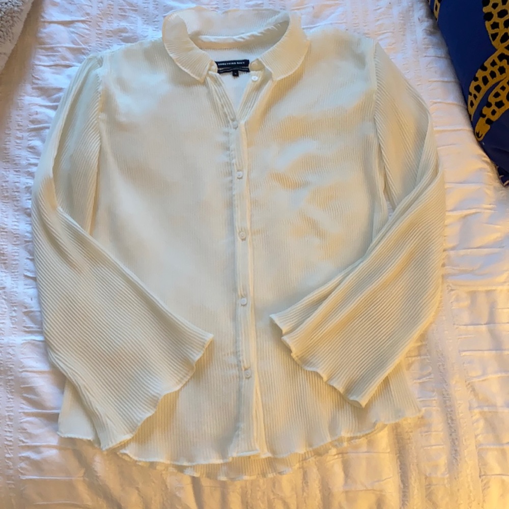 Something Navy cream blouse